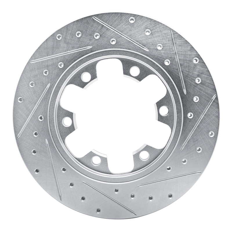 Ford Transit-350 HD Brake Rotor (1) - Rear Left - R1 Concepts - Drilled & Slotted - Silver - `15-`25